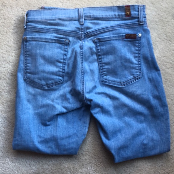 7 For All Mankind High Waist Ankle Gwenevere Striped Super Stretch Jeans - Picture 3 of 11